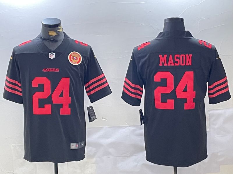 Men San Francisco 49ers #24 Mason Black Second generation 2024 Nike Limited NFL Jersey style 1